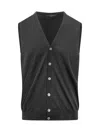 Filippo De Laurentiis Grey Wool Vest With Buttons In Gray