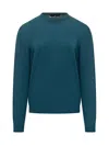 Filippo De Laurentiis Wool Crewneck Sweater Petroleum Green In Green
