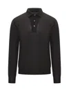 Filippo De Laurentiis Long-sleeve Polo Shirt In Black