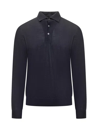Filippo De Laurentiis Button Polo Shirt In Blue