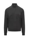 Filippo De Laurentiis Wool Sweater With Grey Half Zip In Multi