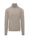 Filippo De Laurentiis Wool Turtleneck Beige In Brown