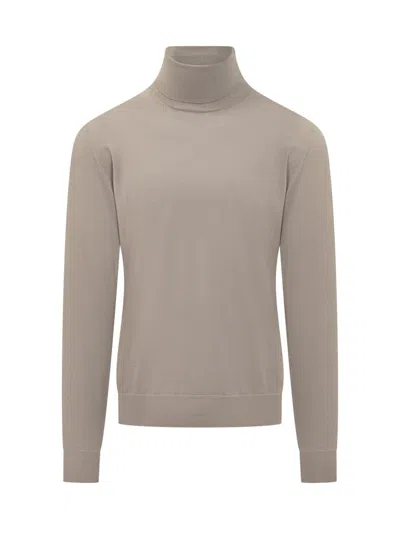 Filippo De Laurentiis Wool Turtleneck Beige In Brown