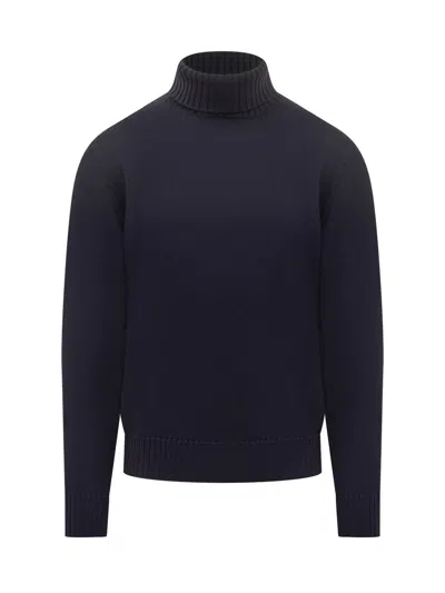 Filippo De Laurentiis Wool Turtleneck Dark Blue