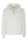 Filippo De Laurentiis Long Sleeves Half Zip In White