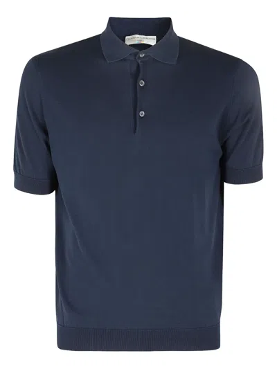 Filippo De Laurentiis Fine-knit Polo Shirt In Blue