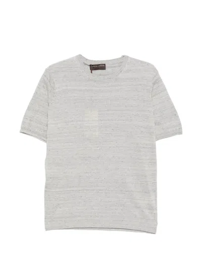 Filippo De Laurentiis Fine-knit Short-sleeve T-shirt In Gray