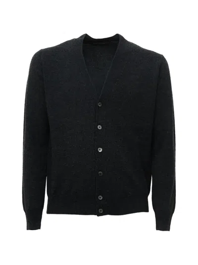 Filippo De Laurentiis Fine-knit V-neck Cardigan In Black