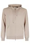 Filippo De Laurentiis Fullzip Cappuccio Lana Cashmere In Neutral