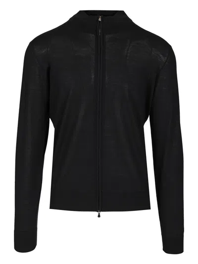 Filippo De Laurentiis Fullzip Cardigan Knitwear Blue In Black