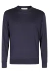 Filippo De Laurentiis Soft Wool-cashmere Blend Crew Neck Sweater In Blue