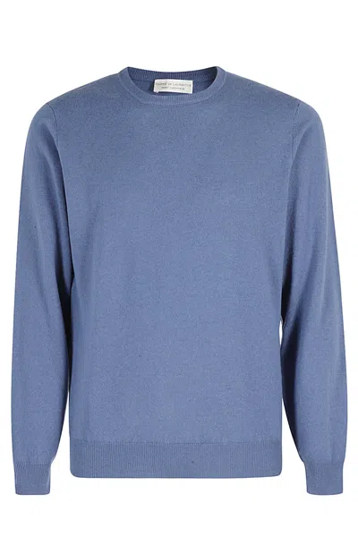 Filippo De Laurentiis Girocollo ml Lana Cashmere In Azzurro