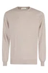 Filippo De Laurentiis Girocollo ml Lana Cashmere In Beige