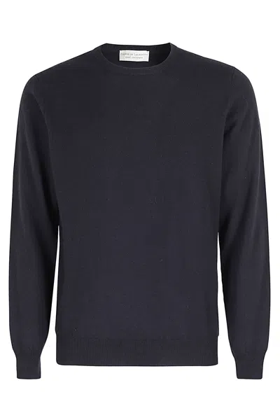 Filippo De Laurentiis Girocollo ml Lana Cashmere In Blu Notte