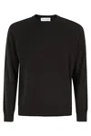 Filippo De Laurentiis Black Wool-cashmere Blend Crew Neck Sweater In Brown