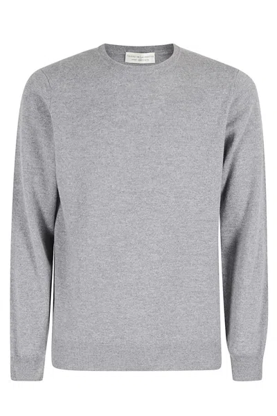 Filippo De Laurentiis Grey Cashmere Blend Crew Neck Sweater In Gray