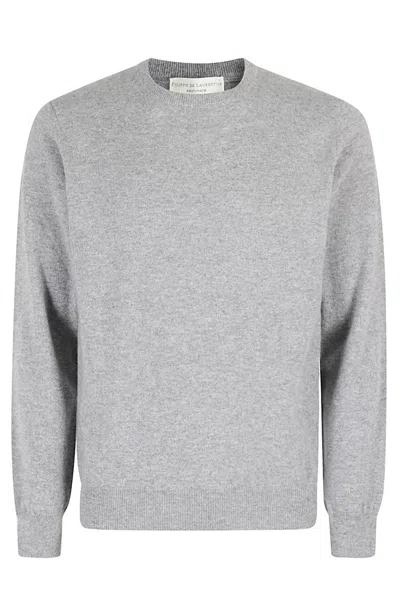 FILIPPO DE LAURENTIIS FILIPPO DE LAURENTIIS GREY CREW NECK CASHMERE SWEATER
