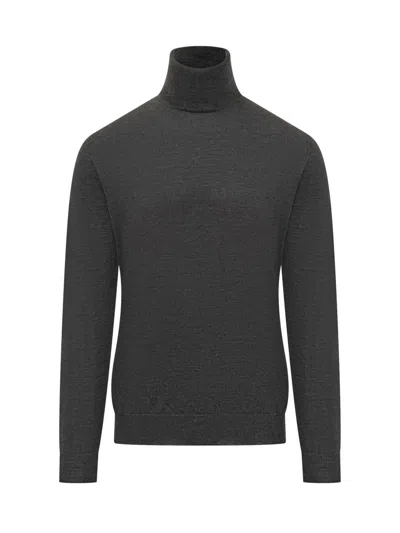 Filippo De Laurentiis Grey Turtleneck In Wool  In Gray