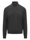 Filippo De Laurentiis Wool Sweater With Grey Half Zip In Gray