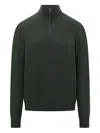 Filippo De Laurentiis Wool Sweater With Half Zip Green In Green