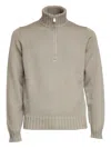 Filippo De Laurentiis Half-zip Wool Sweater In Brown