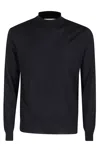 Filippo De Laurentiis High Collar Merino Wool Pullover In Blue