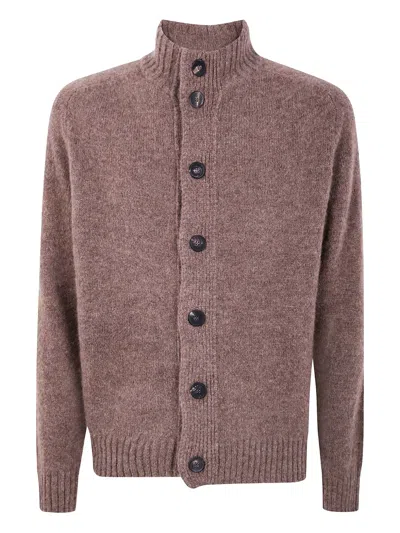 FILIPPO DE LAURENTIIS HIGH-NECK BUTTON-DOWN CARDIGAN