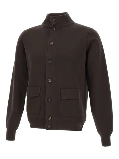 Filippo De Laurentiis High-neck Cardigan In Brown