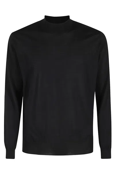 Filippo De Laurentiis High Neck Merino Wool Pullover In Black