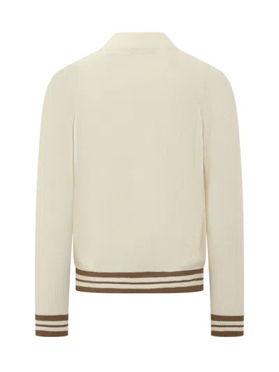 Filippo De Laurentiis High-neck Cardigan With Button Detail In Lana-fango