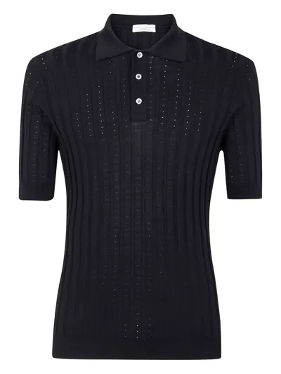 FILIPPO DE LAURENTIIS KNITTED POLO SHIRT