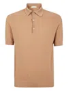 Filippo De Laurentiis Short Sleeves Rice Stitch Polo Shirt By Filippo In Brown