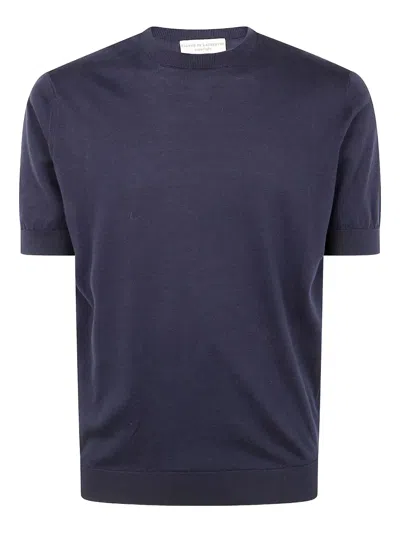 Filippo De Laurentiis Short Sleeves Round Neck Sweater Clothing In Blue