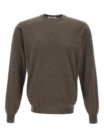 Filippo De Laurentiis Long-sleeve Crew-neck Sweater In Brown