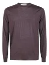 Filippo De Laurentiis Long-sleeve Crew-neck Sweater In Burgundy