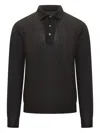 Filippo De Laurentiis Long-sleeve Polo Shirt In Black
