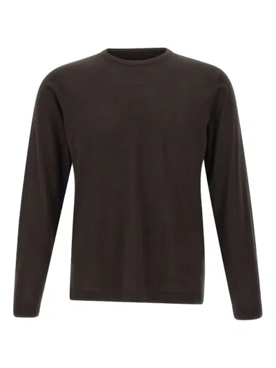Filippo De Laurentiis Long-sleeve Ribbed Sweater In Brown