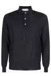 Filippo De Laurentiis Long-sleeved Wool Polo In Black