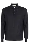 Filippo De Laurentiis Long-sleeved Wool Polo In Black