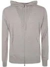 Filippo De Laurentiis Long Sleeves Cashmere Wool Full Zip Hoodie In Beige