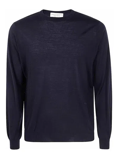 Filippo De Laurentiis Long Sleeves Merinos Round Neck In Blue