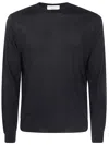 Filippo De Laurentiis Long Sleeves Merinos Round Neck In Black