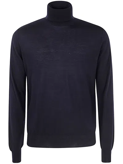 Filippo De Laurentiis Long Sleeves Merinos Turtleneck In Blue