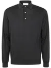 Filippo De Laurentiis Long Sleeves Polo Shirt In Black