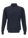 Filippo De Laurentiis Long-sleeves Polo Shirt In Blue