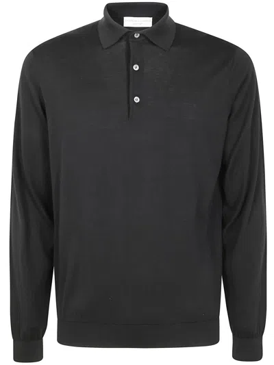 Filippo De Laurentiis Long Sleeves Polo Shirt Clothing In Black