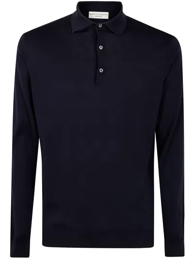 Filippo De Laurentiis Long Sleeves Polo Shirt In Overseas