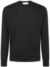 Filippo De Laurentiis Black Wool-cashmere Blend Crew Neck Sweater In Brown