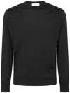 Filippo De Laurentiis Black Wool-cashmere Blend Crew Neck Sweater In Brown
