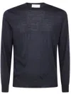 Filippo De Laurentiis Men's Wool Knitwear Round Neck Pullover In Blue